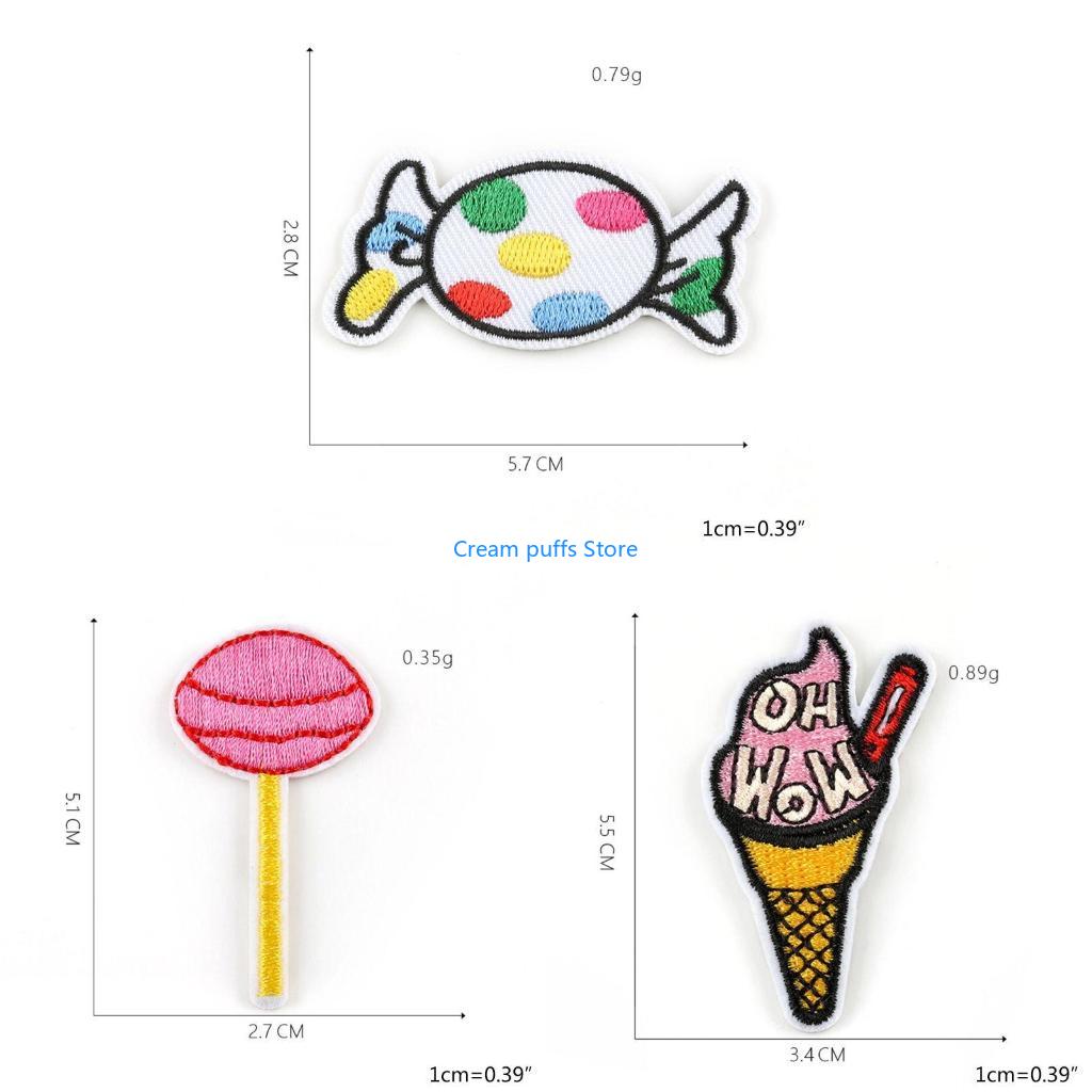 Embroidery Cream - 50LE 20 PCS Karikatür Lolipop Dondurma