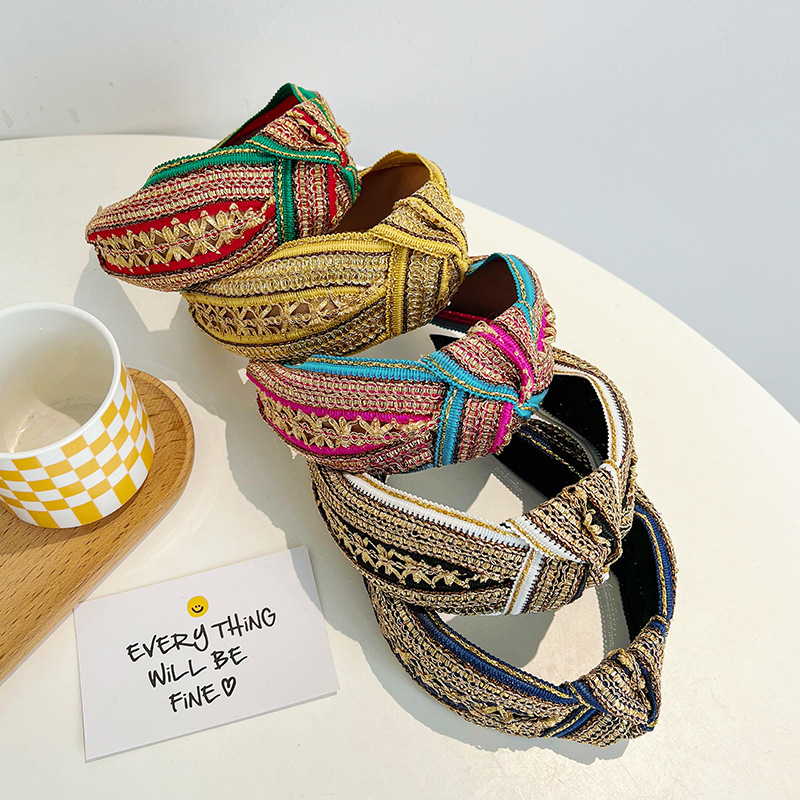 Embroidery Gold - Kadın kızlar Vintage Bohemian nakış altın