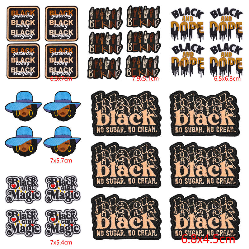 Embroidery On Black Shirt - 10 adet/grup Siyah Kız Sihirli Serin