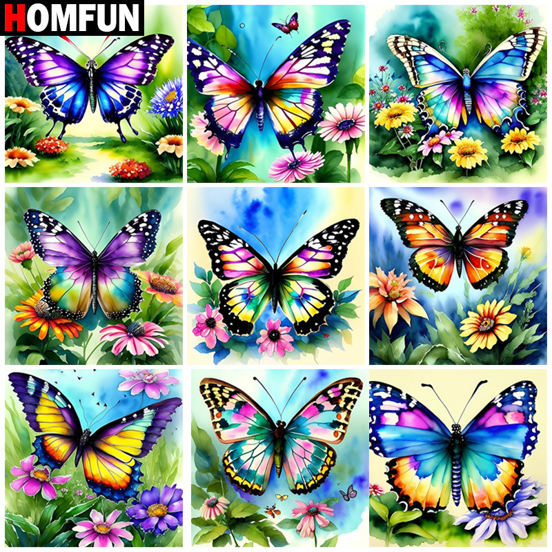 Embroidery Cross Stitch Patterns - HOMFUN Elmas Boyama Tam Kare/Yuvarlak Elmas