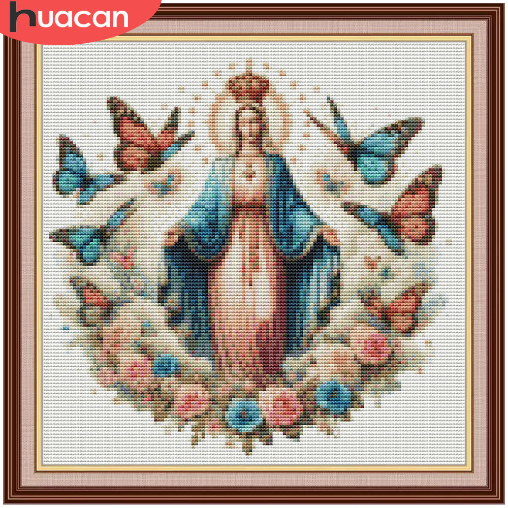 Embroidery Rose Stitch - HUACAN Nakış Kitleri Meryem Ana Dini