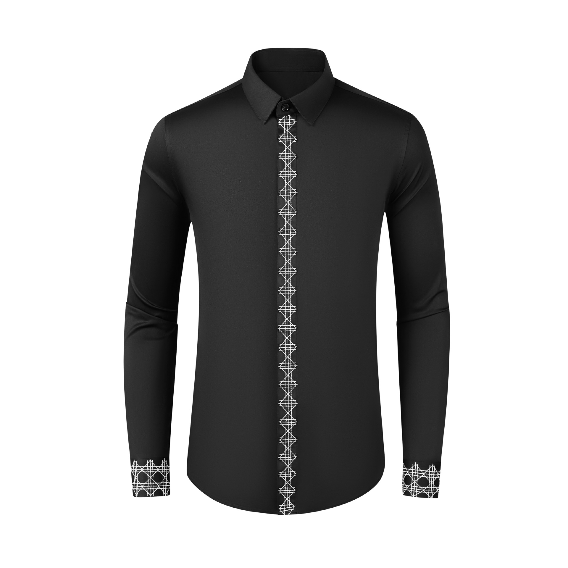 Embroidery On Black Shirt - Sonbahar ve kış yeni ürün: ön