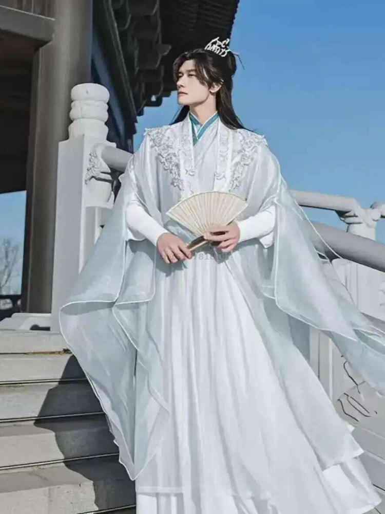 Embroidery Skirt - Geleneksel Çin Hanfu Erkek Wuxia Xianxia