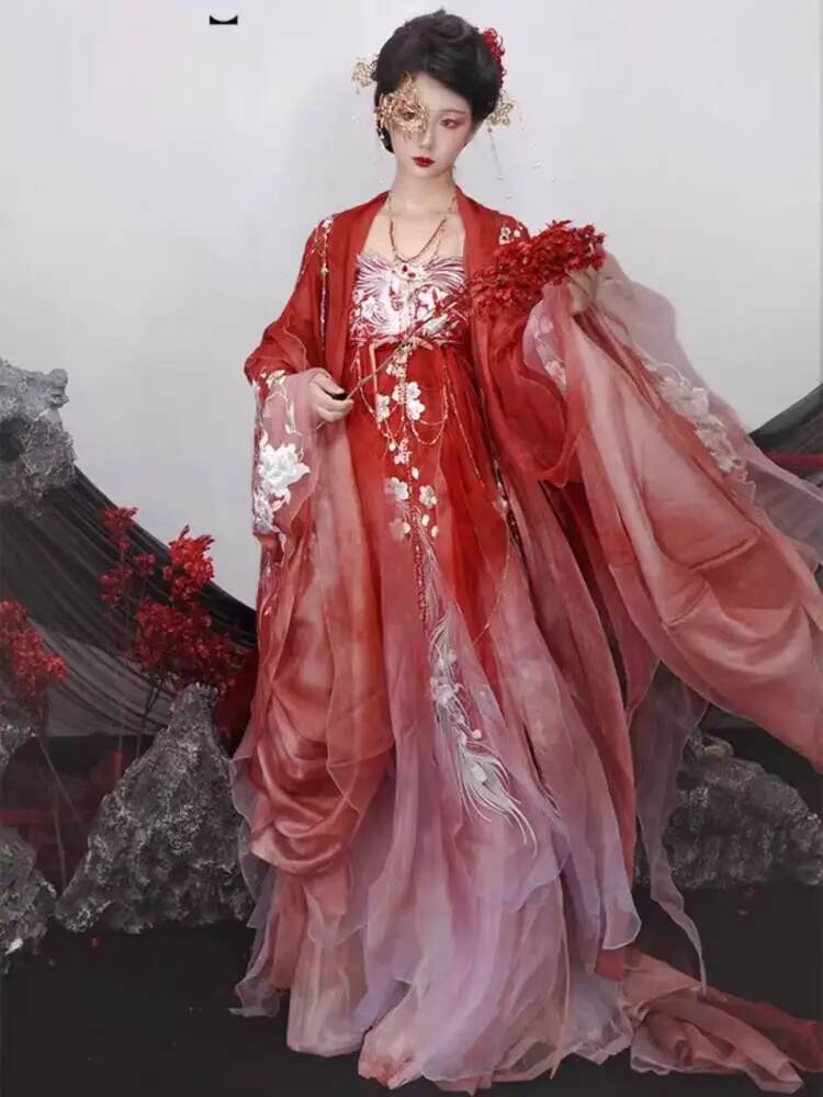 Embroidery Dress - Hanfu'da Kadınlar Ağır İşlemeli Lüks Hezi