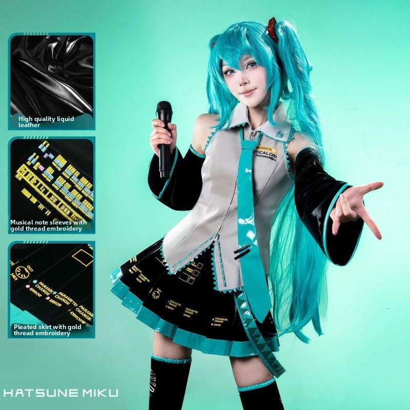 Embroidery Gold - Animasyon Hatsune Miku cos takım elbise