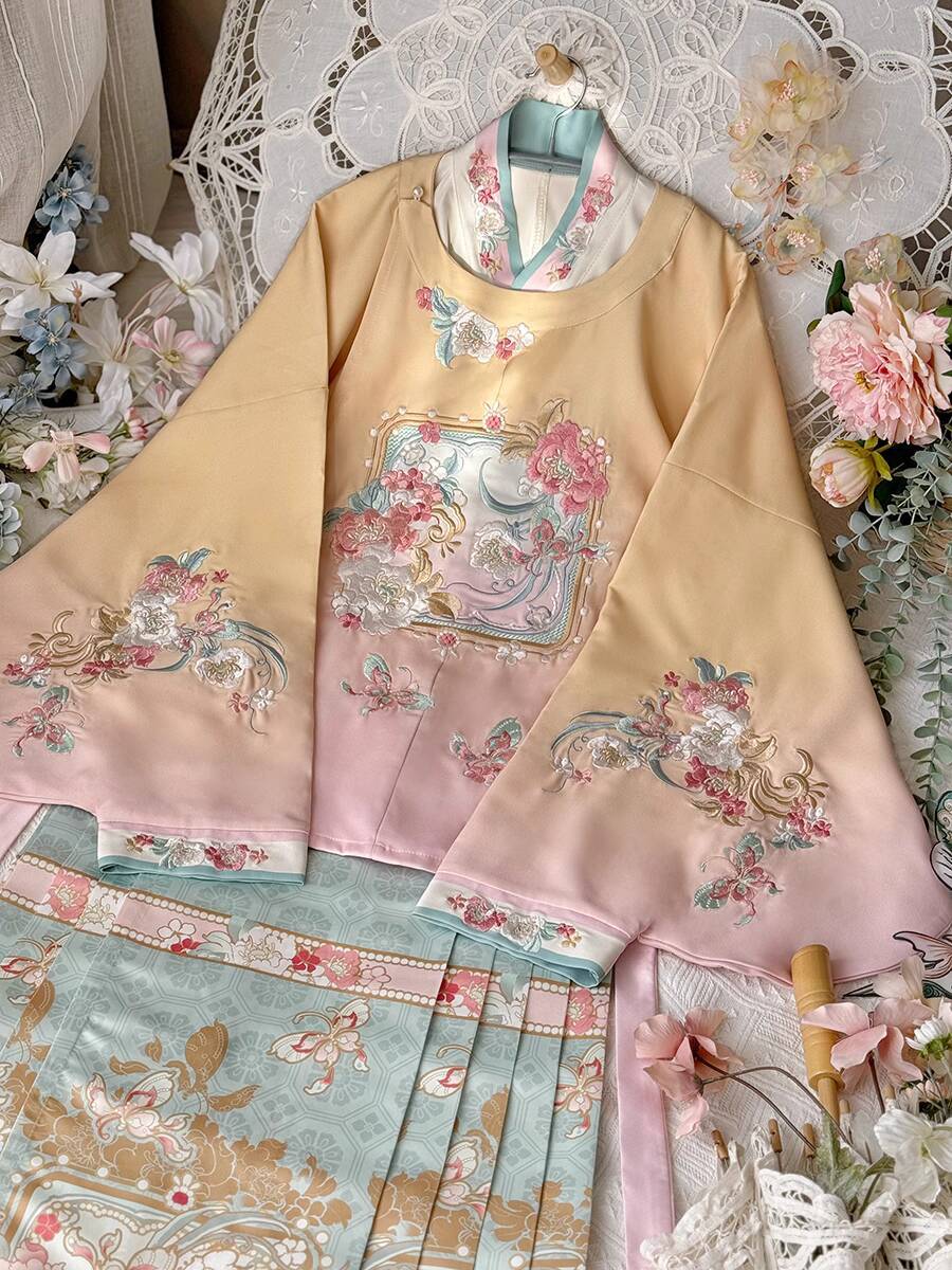 Embroidery Skirt - Yeni Hanfu Kadın Ming Sistemi Yuvarlak
