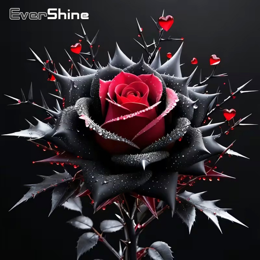 Embroidery Rose Stitch - Evershine Elmas Boyama Gül Çiçek Mozaik