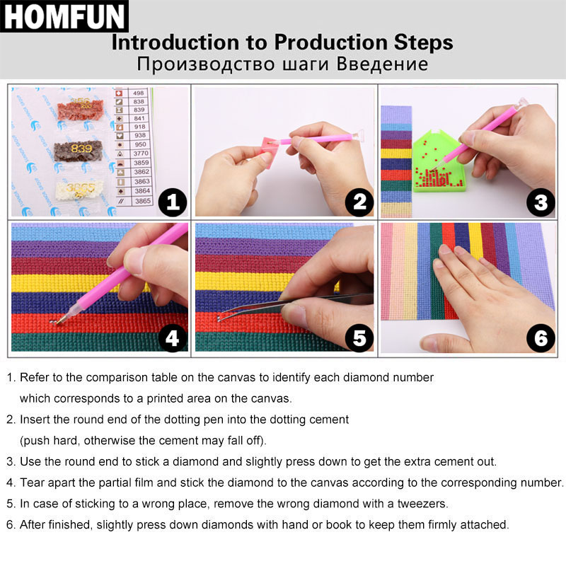 HOMFUN 5D elmas desen taklidi  - Embroidery Cross Stitch Patterns incelemesi ve fiyatı