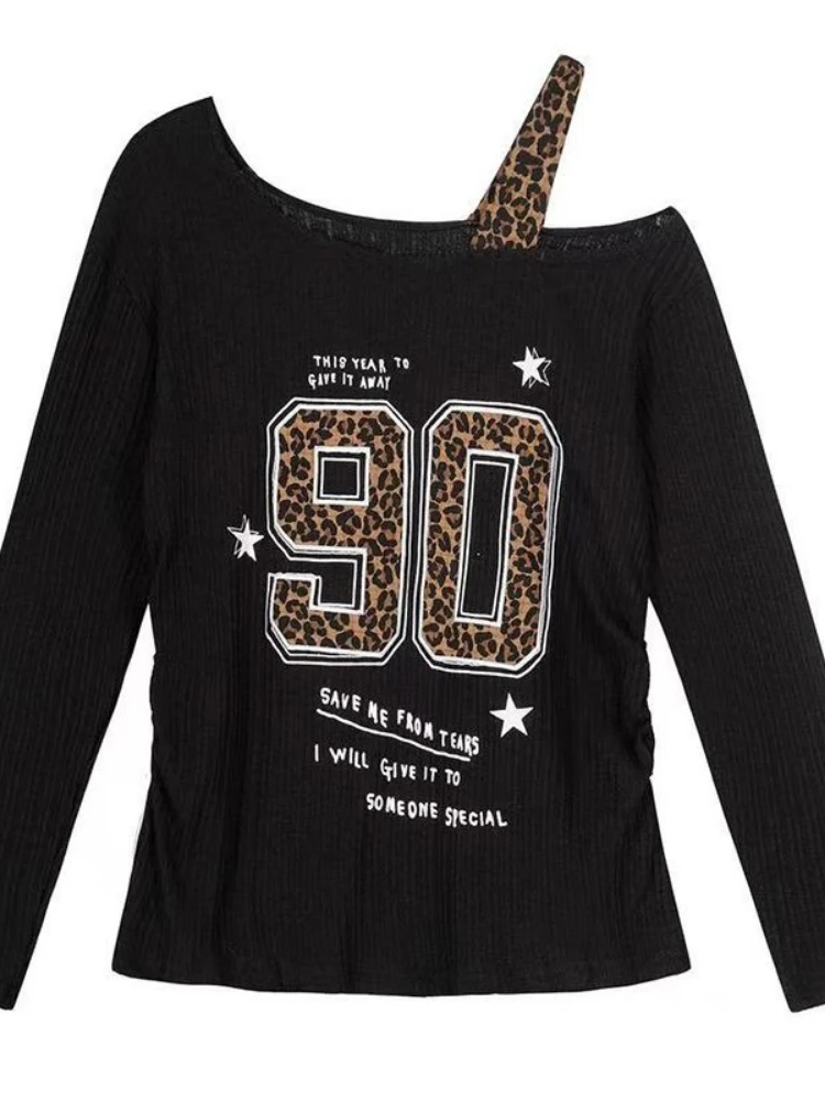 Y2K Patchwork Leopar Desenli T - Embroidery Shirt incelemesi ve fiyatı