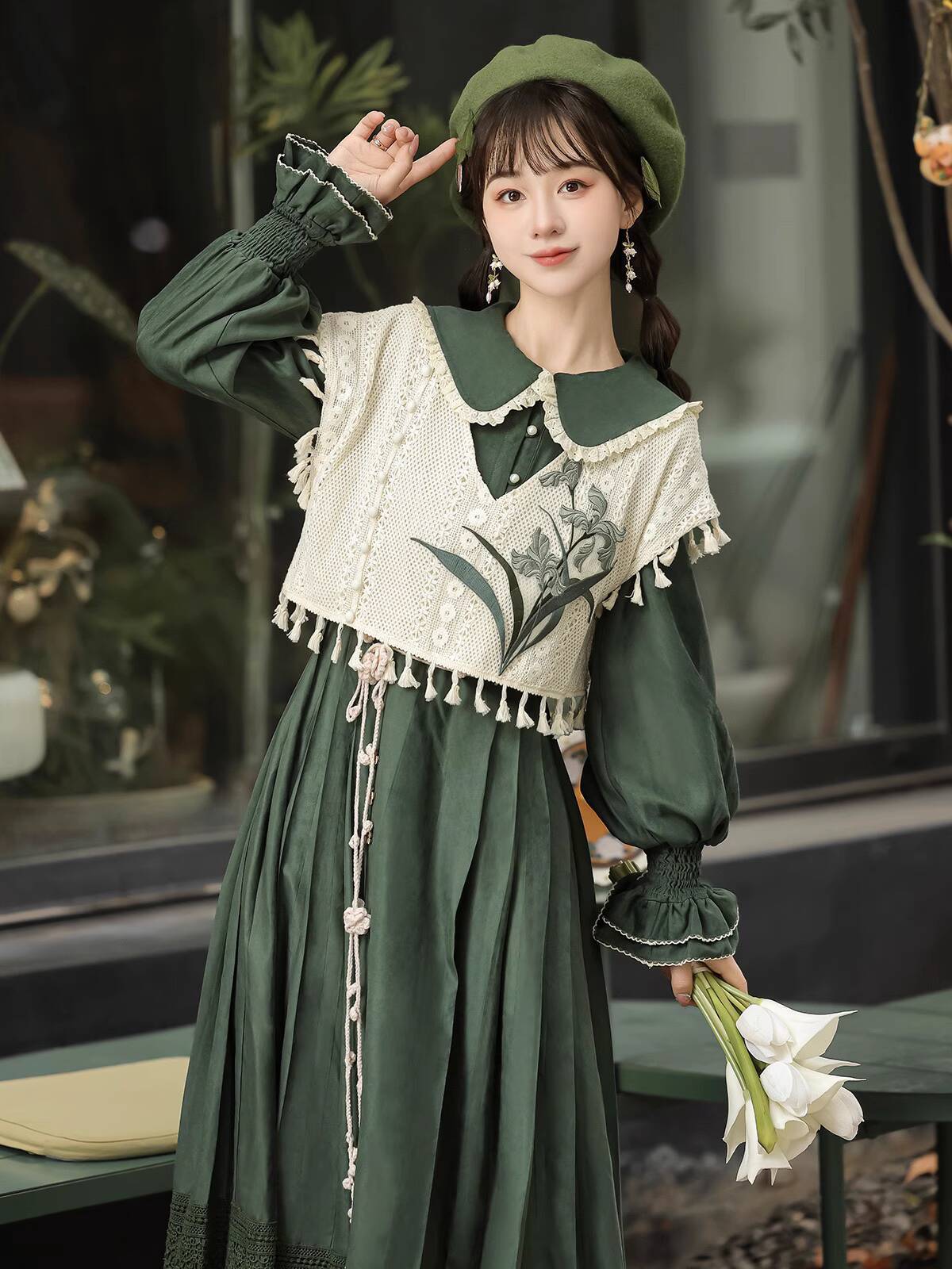Yeni Çin Tarzı Vintage Yeşil L - Embroidery Dress incelemesi ve fiyatı