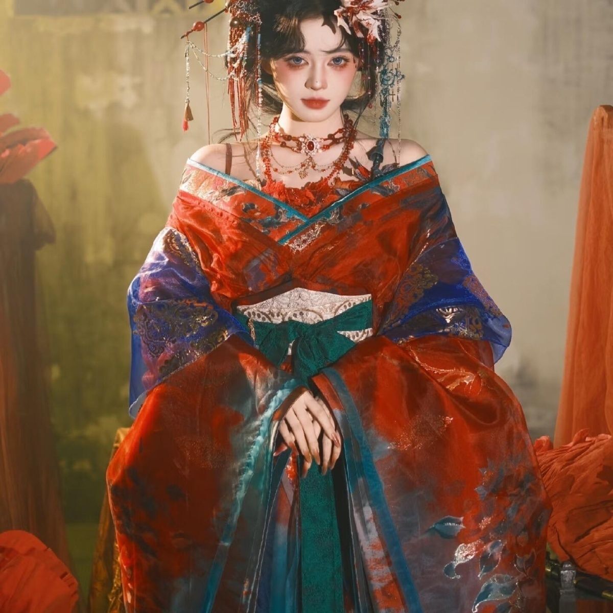Siyah Mavi Nakışlı Hanfu Kadın - Embroidery Dress incelemesi ve fiyatı
