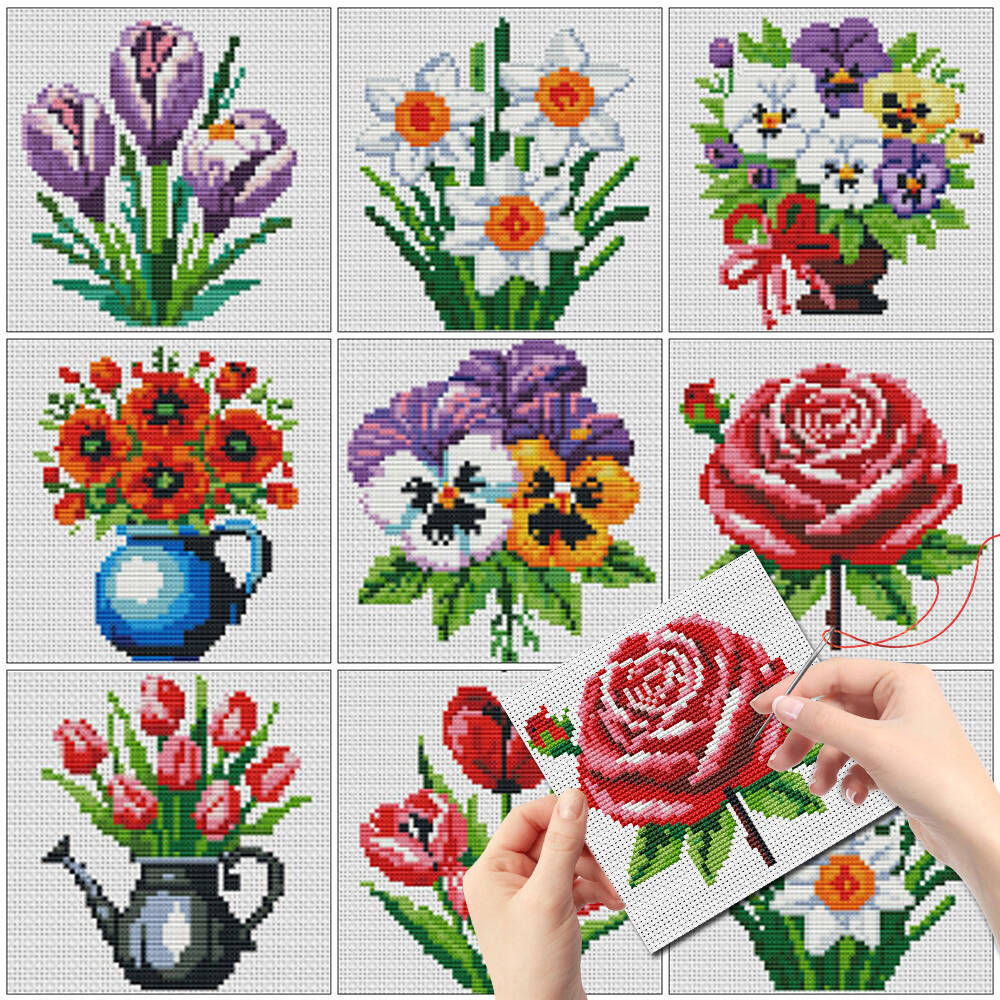 Evershine 8 adet Mini Çiçek Ça - Embroidery Rose Stitch incelemesi ve fiyatı