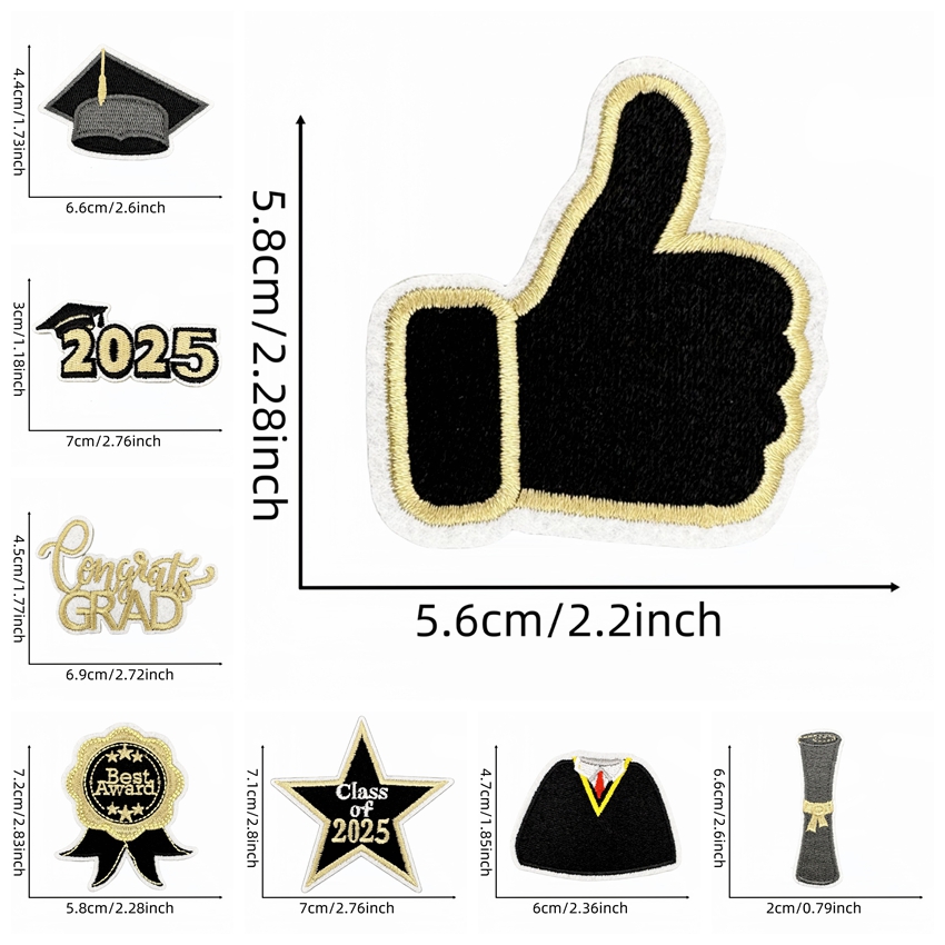 10 adet/grup Siyah Altın Mezun - Embroidery On Black Shirt incelemesi ve fiyatı