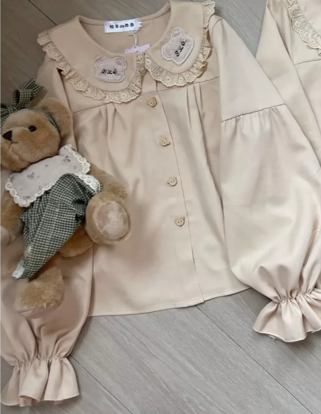 Lolita Bluz Sevimli Ayı Nakışl - Embroidery Cream incelemesi ve fiyatı